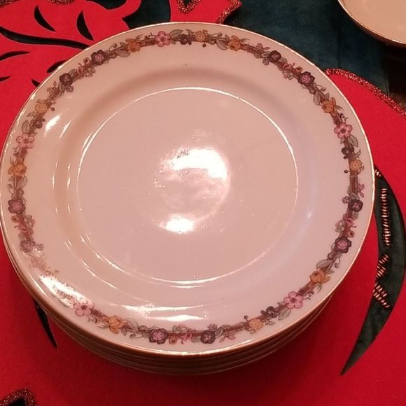 C. Ahrenfeldt Floral Limoges France Dinner Plates - Picture 1 of 4
